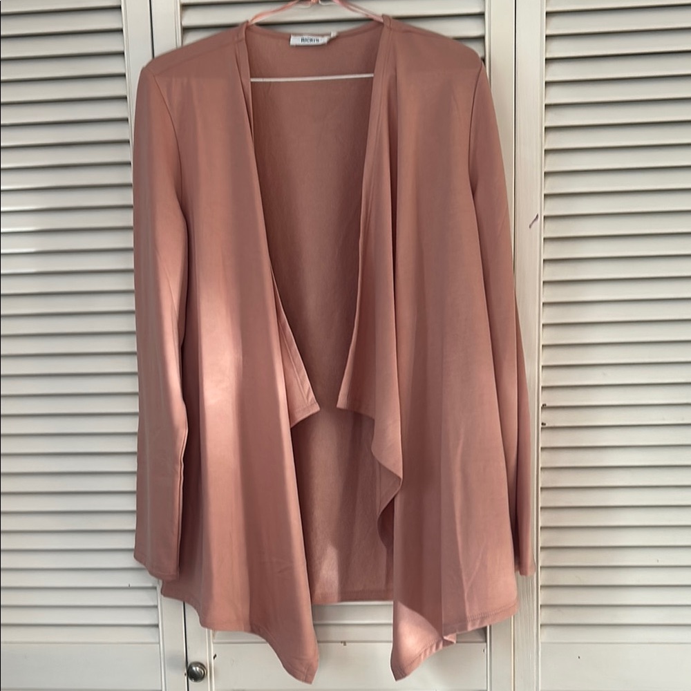 Elegant Pink Draped Cardigan